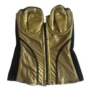 Vintage Gold and Black Corset Top Boustier
